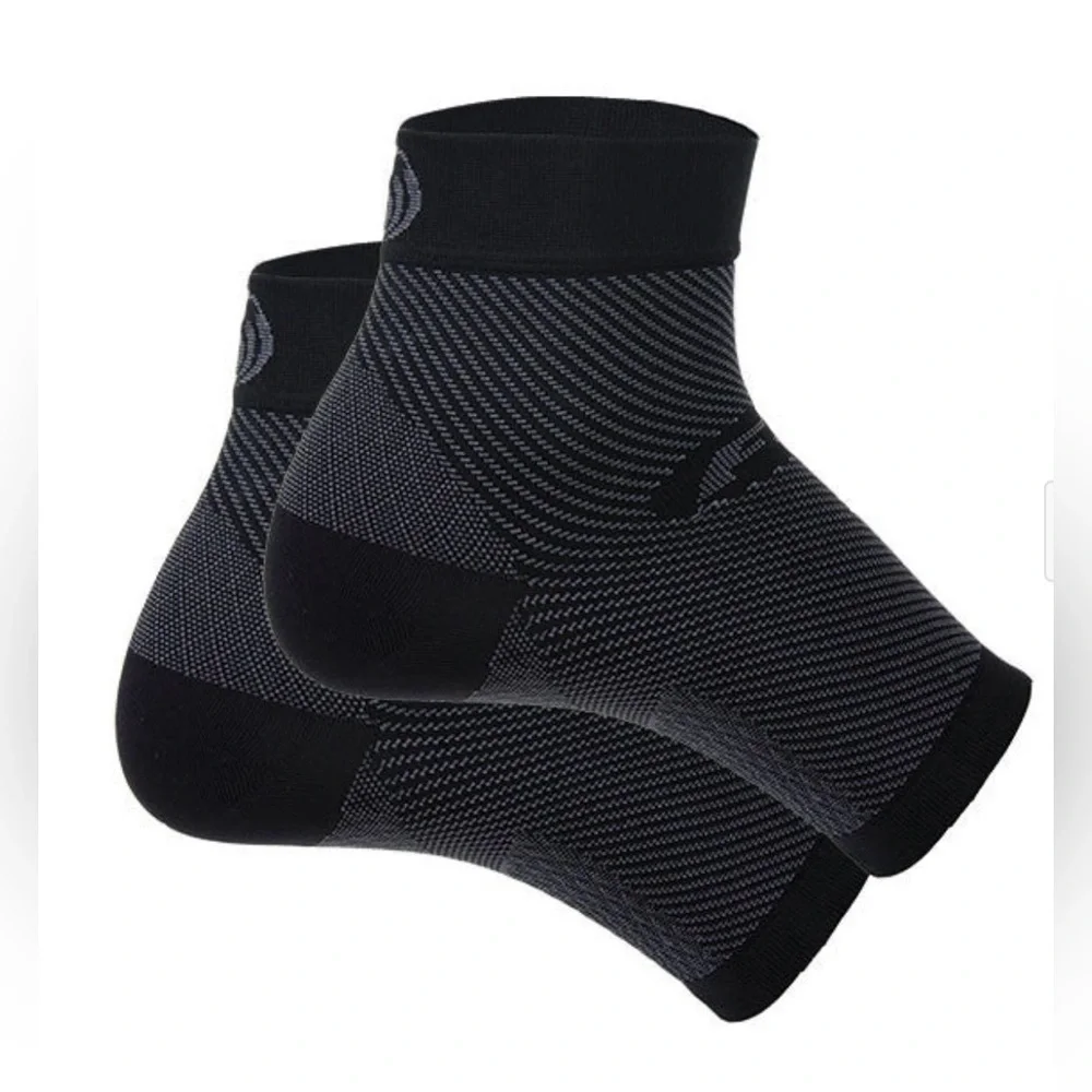 FSO6 Black & Gray Ankle Compression Sleeves for Women Size Small
